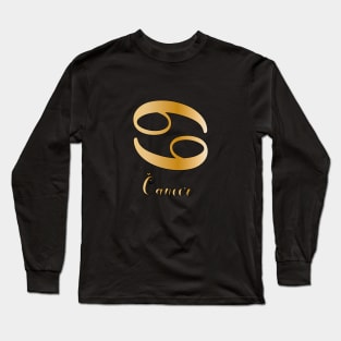 Cancer Zodiac Sign Golden Long Sleeve T-Shirt